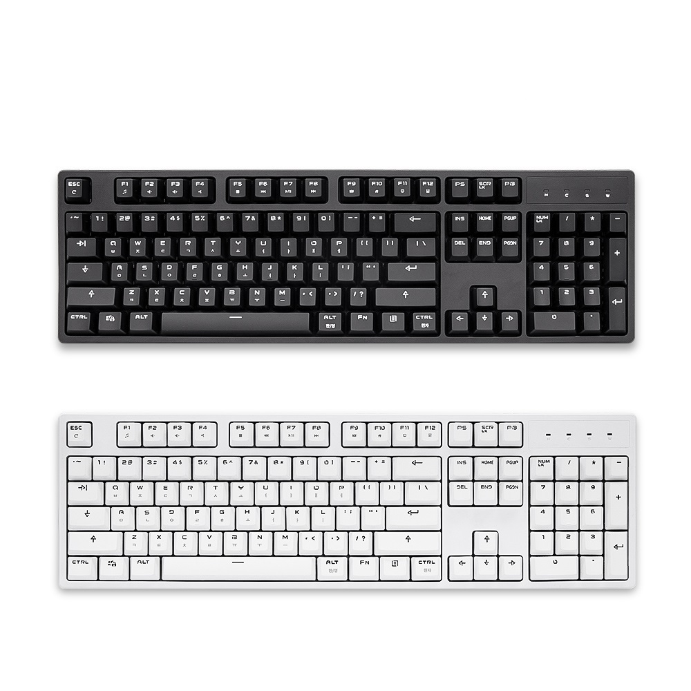 한성컴퓨터 GK707S OfficeMaster 저소음 기계식 화이트 (라임축)