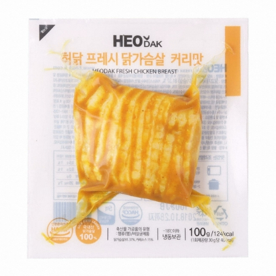허닭 프레시 슬라이스 닭가슴살 커리맛 100g (10개)_이미지