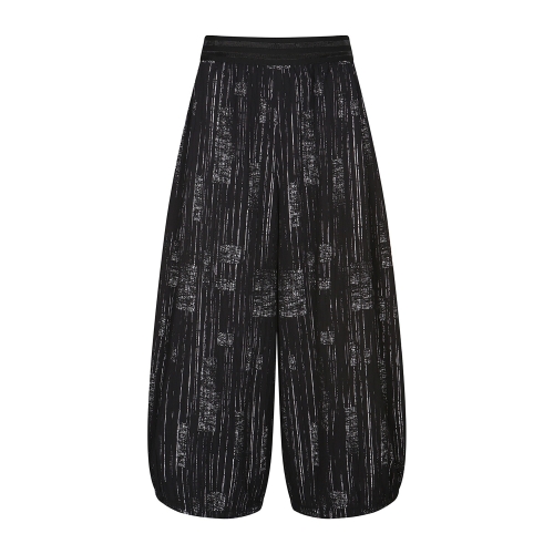 보니스팍스 니트밴딩 크랙 자카드 통배기 팬츠 B1H21WSL100