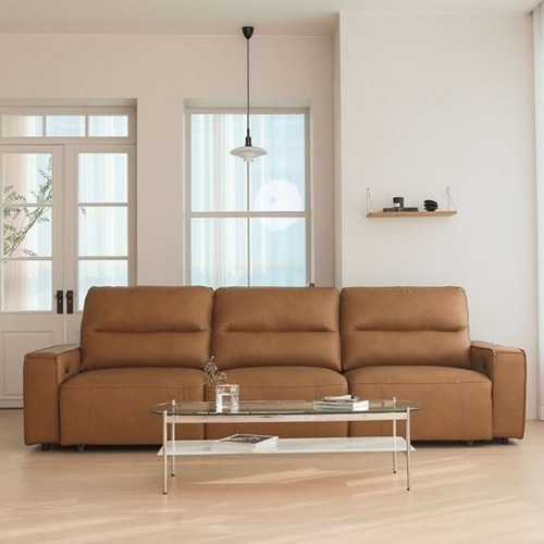 라미에스 몬테 모션 내추럴 천연가죽 소파 4인용_이미지