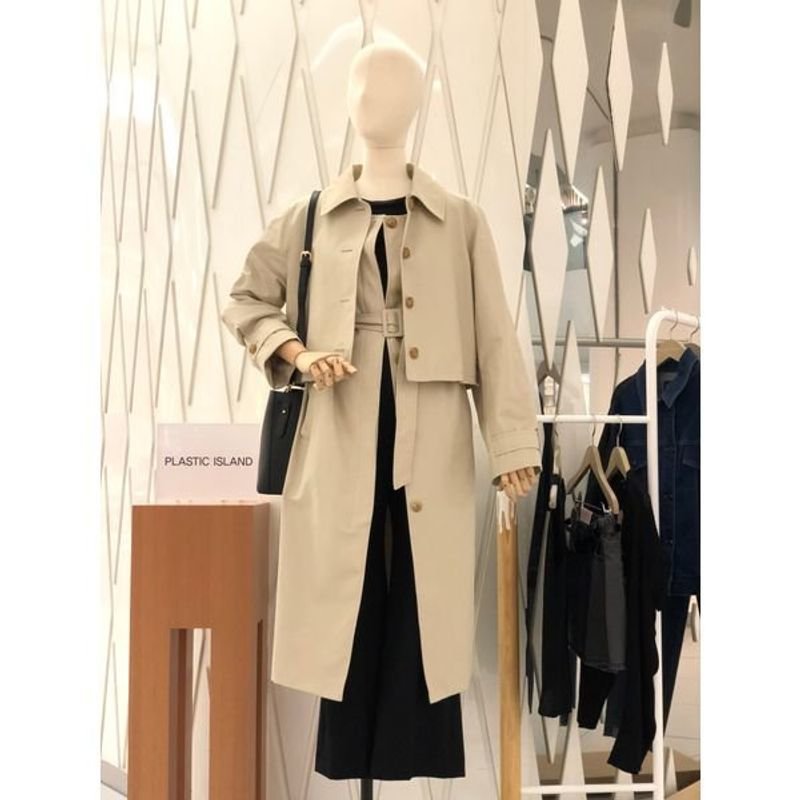 아이올리 플라스틱아일랜드 날개형 롱 트렌치코트 PM3WC961