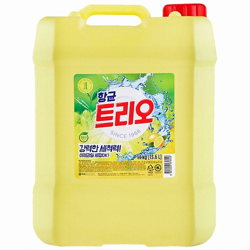 트리오 항균 주방세제 14kg (13.6L)이미지입니다. 누르면 해당 게시물로 새창이동합니다.