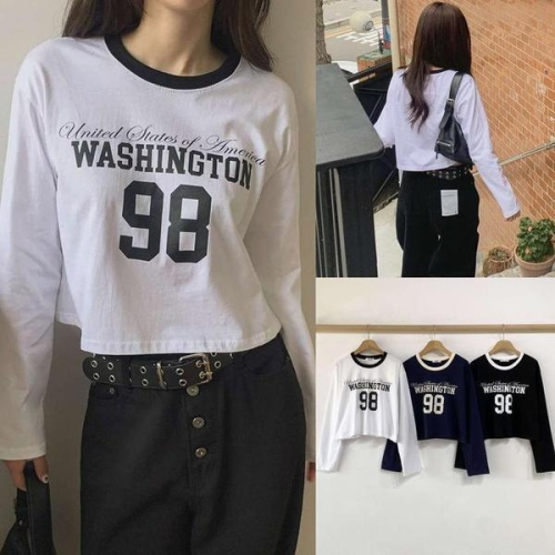 위쉬몰 BU 워싱턴크롭긴팔티셔츠 X208H602 빅사이즈 46087203