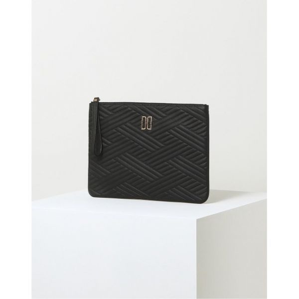 LF 닥스 ltgt WOMENS ACCESSORIES CARLISLE 블랙 칼라일 가죽 미디움 클러치 DCBA4F368BK 223320