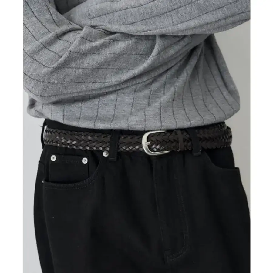 드로우핏 DRW FIT DRAW 카우 위빙 레더 벨트 BROWN DFAC6104BR 184352_이미지