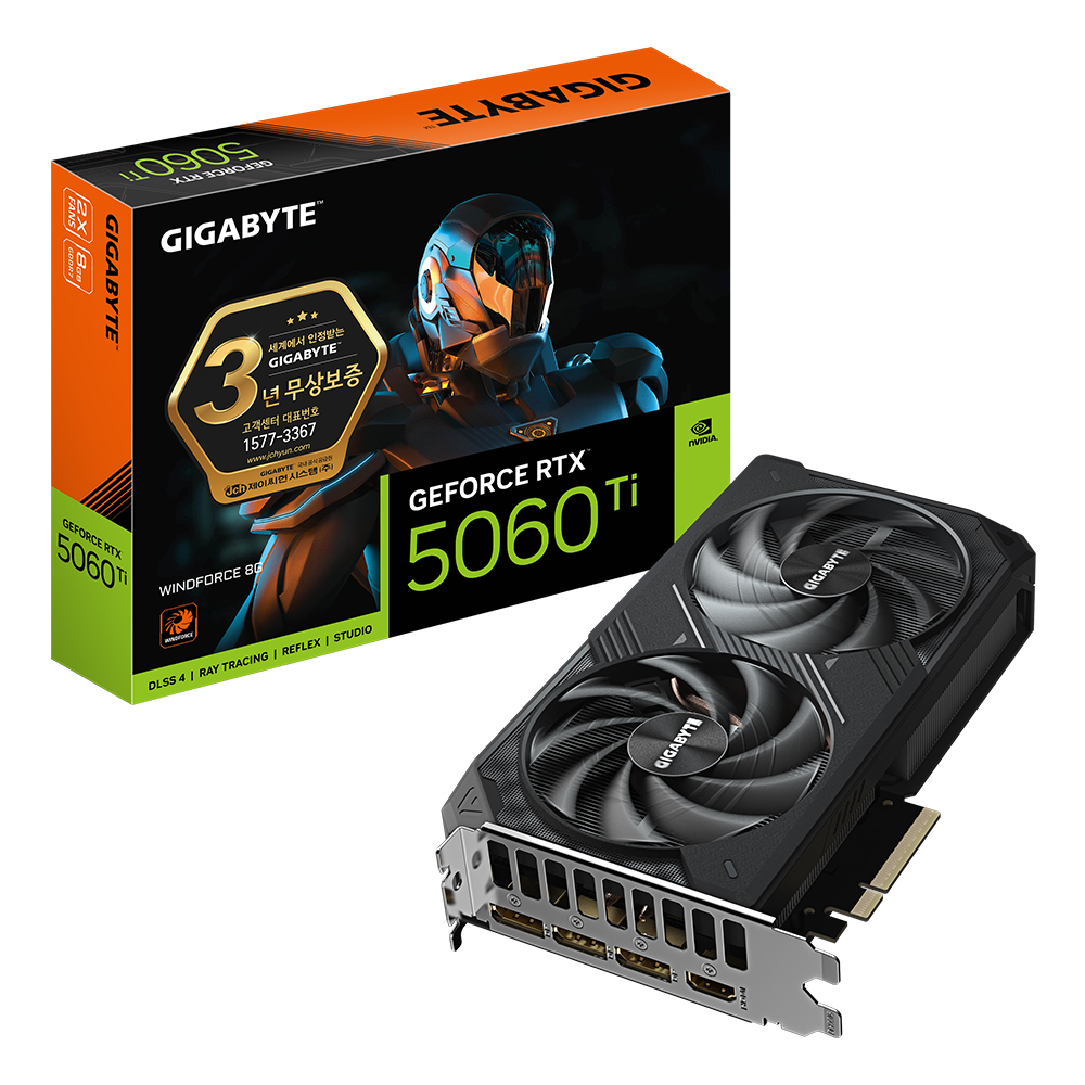 GIGABYTE 지포스 RTX 5060 Ti WINDFORCE D7 8GB 제이씨현_이미지