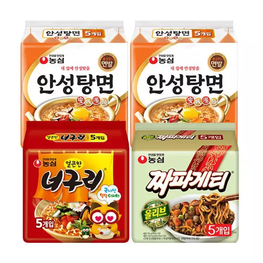 안성탕면10개 + 너구리5개 + 짜파게티5개