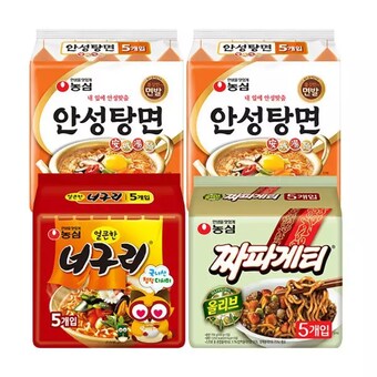 농심 <b>안성탕면</b>10개 + 너구리5개 + 짜파게티5개