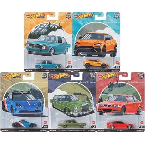 마텔 핫휠 미국+ s Car Culture 2022 AutoStrasSE FPY86-957Q 출시 다이캐스트 차량 5개 컴플리