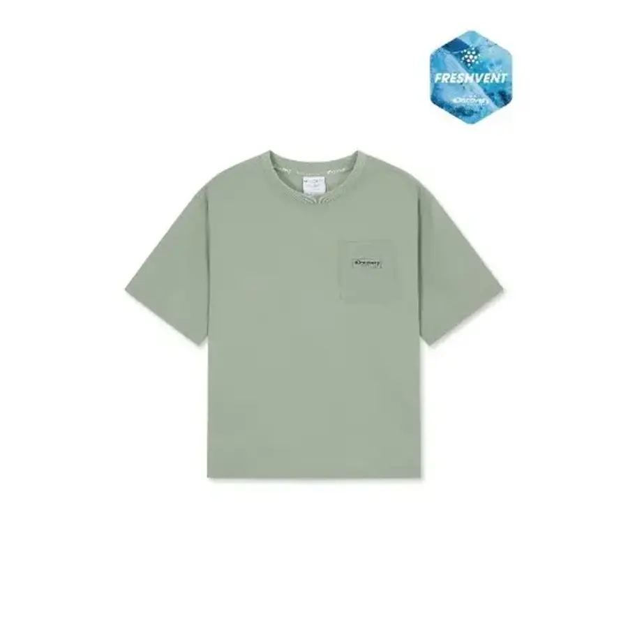 디스커버리 키즈반팔티 TQT DKTR73053-KAN 키즈 프레시벤트 경량 우븐 에센셜 트레이닝 반팔티셔츠