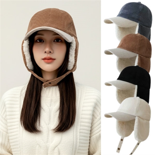 엔비 코듀로이 볼캡 귀달이 겨울 방한 한파 양털 똑딱이 모자 389102Moony