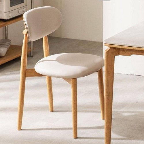 해롤드 원목 가죽 편한 등받이 1인 카페 테이블 식탁 의자