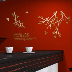 디자인베이  우드스티커  모던브랜치  입체우드 월데코  포인트 집꾸미기 벽장식