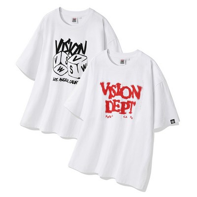 비전스트릿웨어 2 PACK Graphic 티셔츠 VS252SU001WH White M