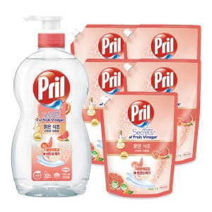 맑은식초 주방세제 산뜻한 자몽 700ml + 리필 1L