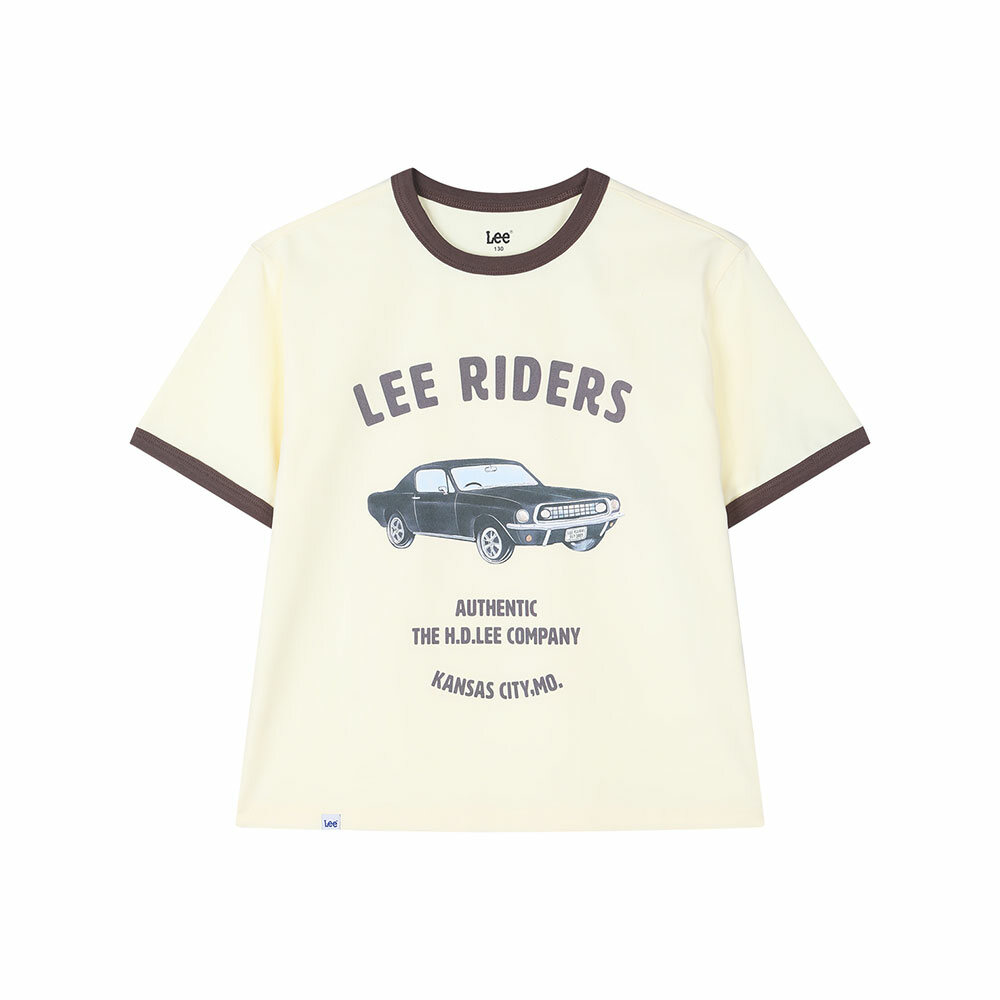 LEE 리 키즈 KIDS 소로나 올드카 그래픽 티셔츠 라이트옐로우 LK2602ST61LY_이미지