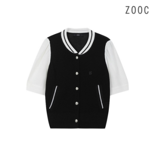 대현 ZOOC 컬러 블록 하프 슬리브 니트 점퍼 BKZ242KSL021