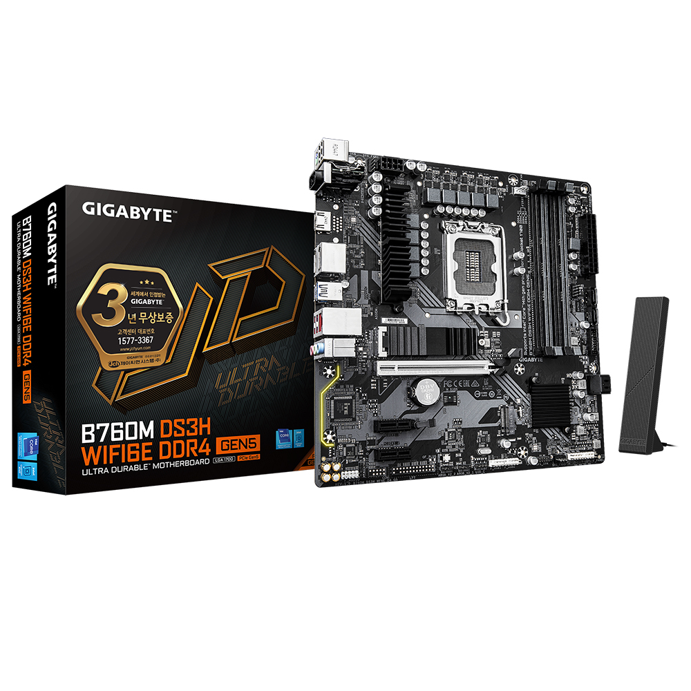 GIGABYTE B760M DS3H WIFI6E D4 GEN5 제이씨현_이미지