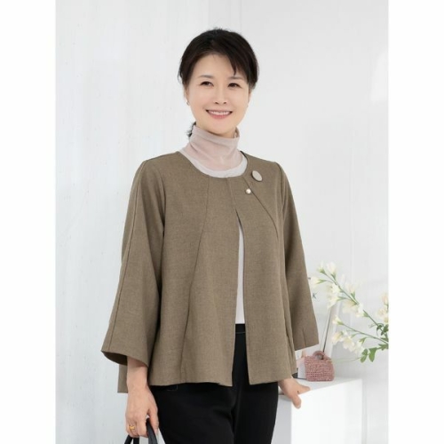 모슬린 엄마옷 라운드 A라인 정장 무지자켓 MQG126087 마담 미시 중년여성 빅사이즈 할머니옷 50대 60대 70대