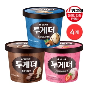 빙그레 투게더 아이스크림 4개 / 프럴린 스트로베리 초콜릿_이미지