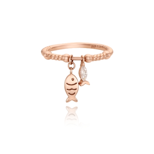 미니골드 김천점 14K 18K 럭키 더블 피쉬 애끼링 RRTM4158 물고기 반지 행운 러블리함을 더해주는 미스링_이미지