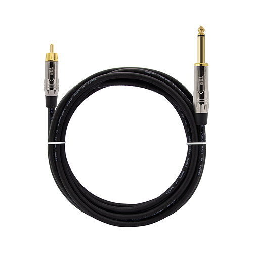 탑라인에이치디 HDTOP RCA to 5.5mm 모노 MM 메탈블랙 케이블 (1m, HT-TP3133)