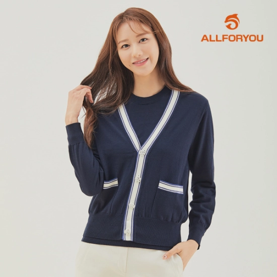 한성에프아이 올포유 모델착장 포인트 가디건 ALSCK8141-915