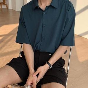  셀러허브 남자 아이스 카라 반소매 SS 쿨 박시핏 셔츠 S12027031