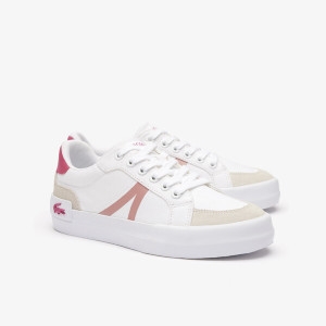 LACOSTE 주니어 L004 텍스타일 배색 스니커즈 RZ3001J