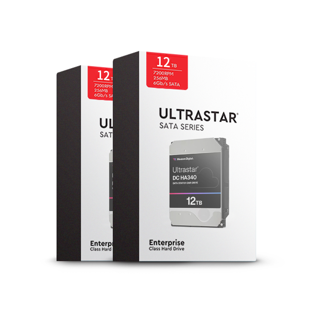 Western Digital Ultrastar DC HA340 박스 패키지 7200/512M WUS721212BLE604 (2x12TB)_이미지