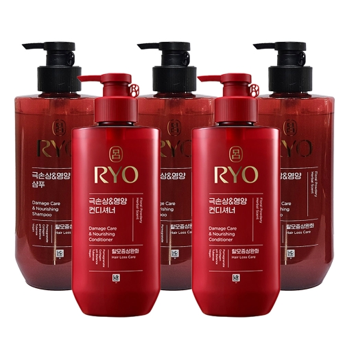 려 극손상 영양 샴푸 480ml 3개+컨디셔너 480ml 2개 5종세트