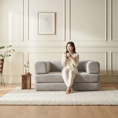 에보니아 까미 모듈 압축 패브릭 침대 같은 소파베드 2인용_이미지