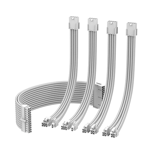 EZDIY-FAB PSU 연장 슬리빙 케이블 5PACK (화이트)
