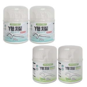 오카무라 덴트프로 일회용 y형 치실 70p 2개 + 민트향 60p 2개_이미지