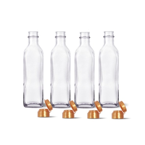 미르코리아 투명사각 원터치 고무캡 오일병 300ml 4개