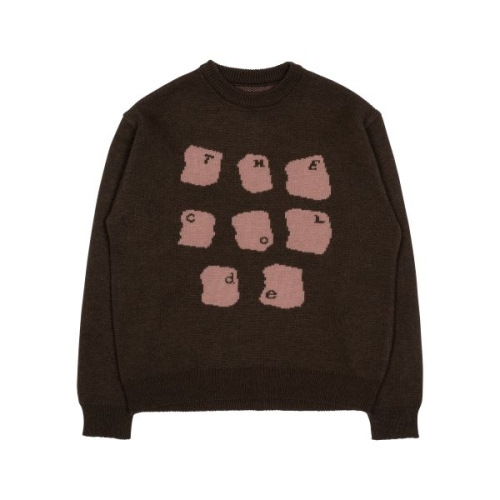 COLDEST MOMENT TCM typing logo knit brown 25092247 329364