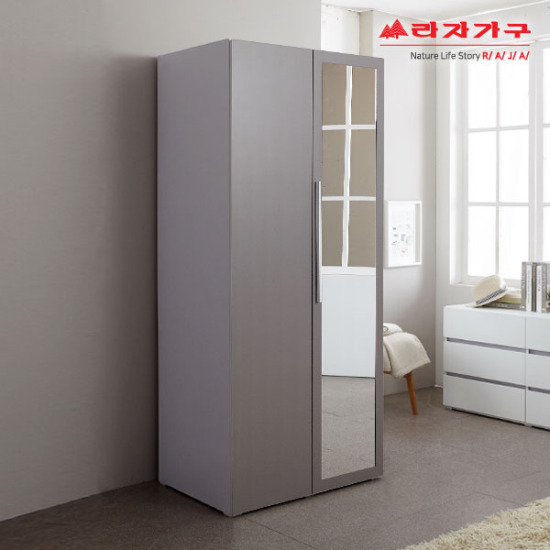 라자가구 위드 블랑 거울 옷장 2단서랍형 C형 (80cm)_이미지