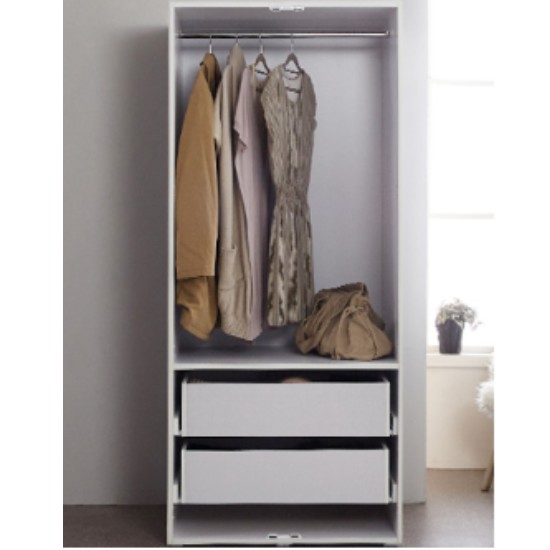 라자가구 위드 블랑 거울 옷장 2단서랍형 C형 (80cm)_이미지