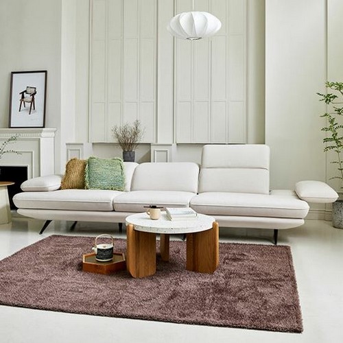 에싸 토스카 헤드기능 리브 패브릭 소파 4인용 (스툴별도)