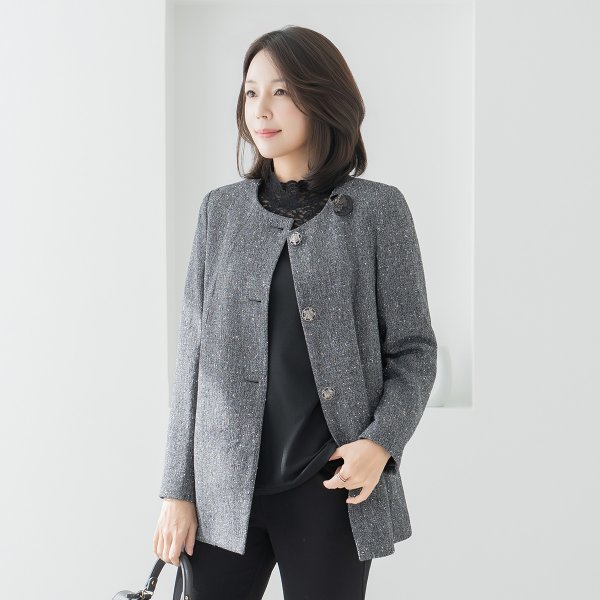 마담4060 엄마옷 클래씨마담 윤슬보카노카라 중년여성 데일리 자켓 -RJK2603034_이미지