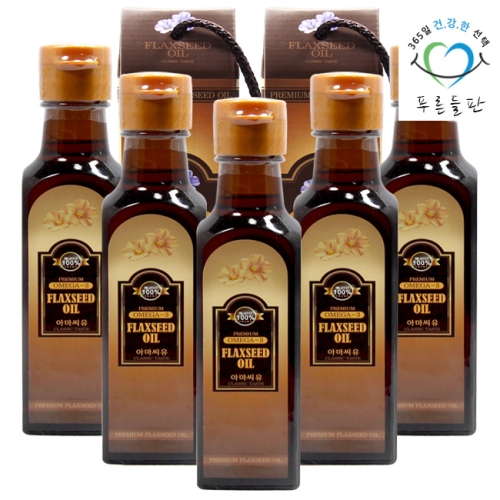푸른들판 캐나다산 압착 아마씨유 270mlx5병 아마씨 플랙스 플랙시드 오일 기름_이미지