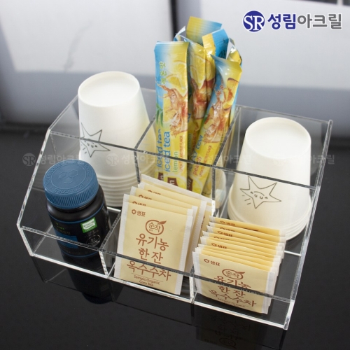 탕비실 정리함 티박스 수납 티백 커피정리 수납장 약 보관함 탕비실정리함_S 투명 1개입 투명