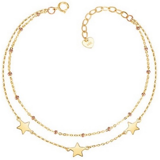 골드앤 여성용 14K 스타그라운드 발찌_이미지