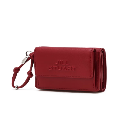 여성 뉴페이퍼 레드 소가죽 3단 반지갑 JAWA6E511R2