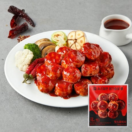 소스담은 닭가슴살 볼 핫스파이시 100g