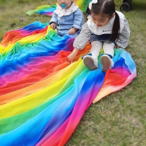 데코탑 무지개 그라데이션 쉬폰 원단 천 유치원 놀이이미지입니다. 누르면 해당 게시물로 새창이동합니다.