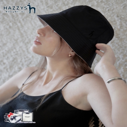 LF 헤지스 블랙 베이지 퍼피자수 리버서블 버킷햇 HILG4F006BK_이미지