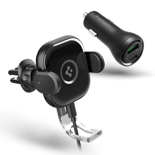 원터치 15W FOD 센서 무선충전거치대 UTS12W + 시거잭 충전기