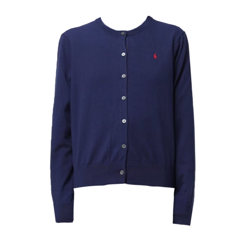 폴로랄프로렌 여성 포니 자수 클래식 가디건 211891672 (002, 블루)_이미지