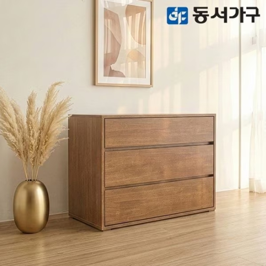 동서가구 카도 3단 월넛 템바보드 모듈 수납장 800_이미지